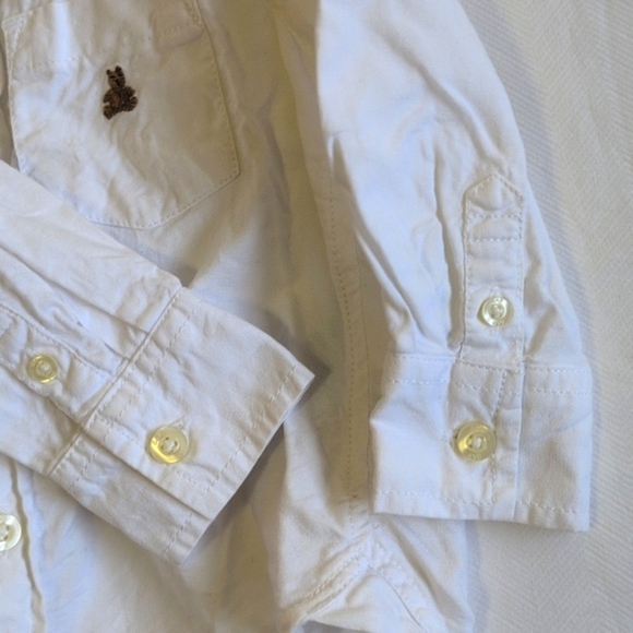babyGap brannan bear white cotton button down shirt 12-18 months baby boy - Picture 5 of 6